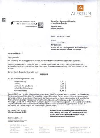 Brief Von Inkasso Renéadede René Ade Brief Von Germania Inkasso
